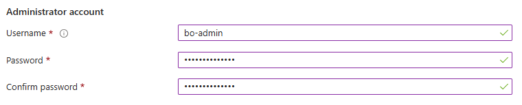 VM admin creds