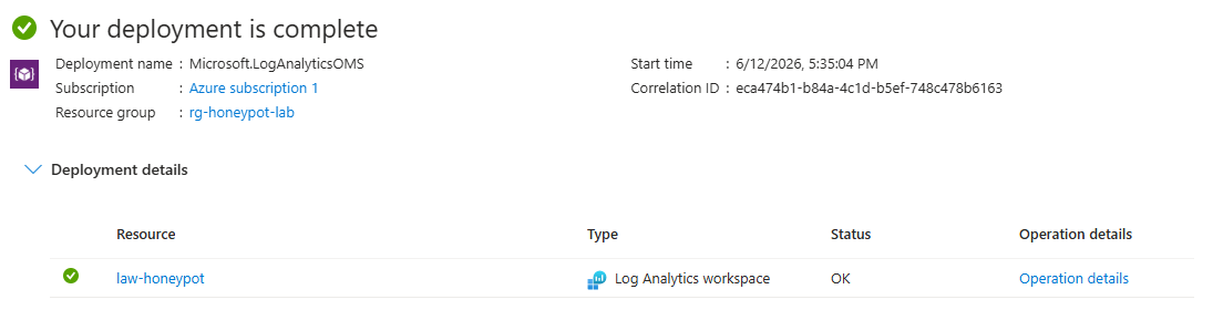 Creating a Log Analytics Workspace