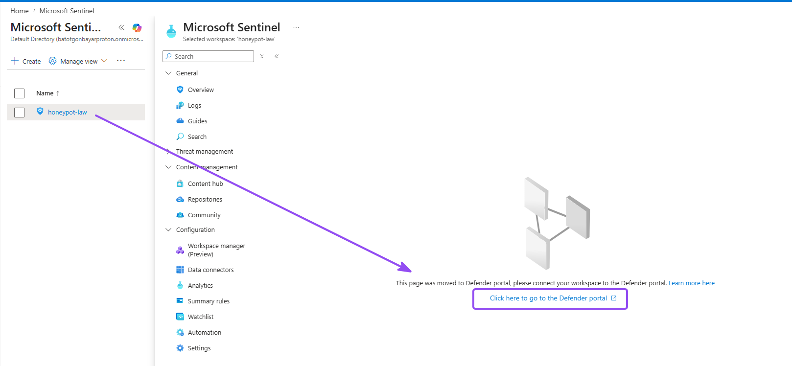 Adding Microsoft Sentinel to the workspace