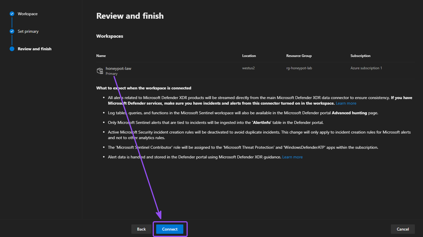 Adding Microsoft Sentinel to the workspace