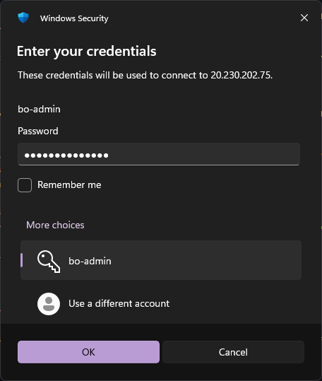 RDP into VM
